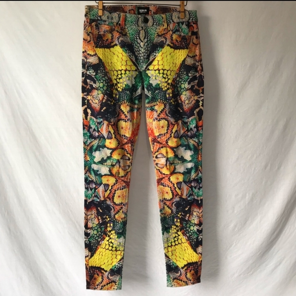 Hudson Denim Snakeskin Skinny Jeans midrise Nico super skinny size 28
